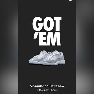 Jordan low 12 grey and white brand new kids size 11c